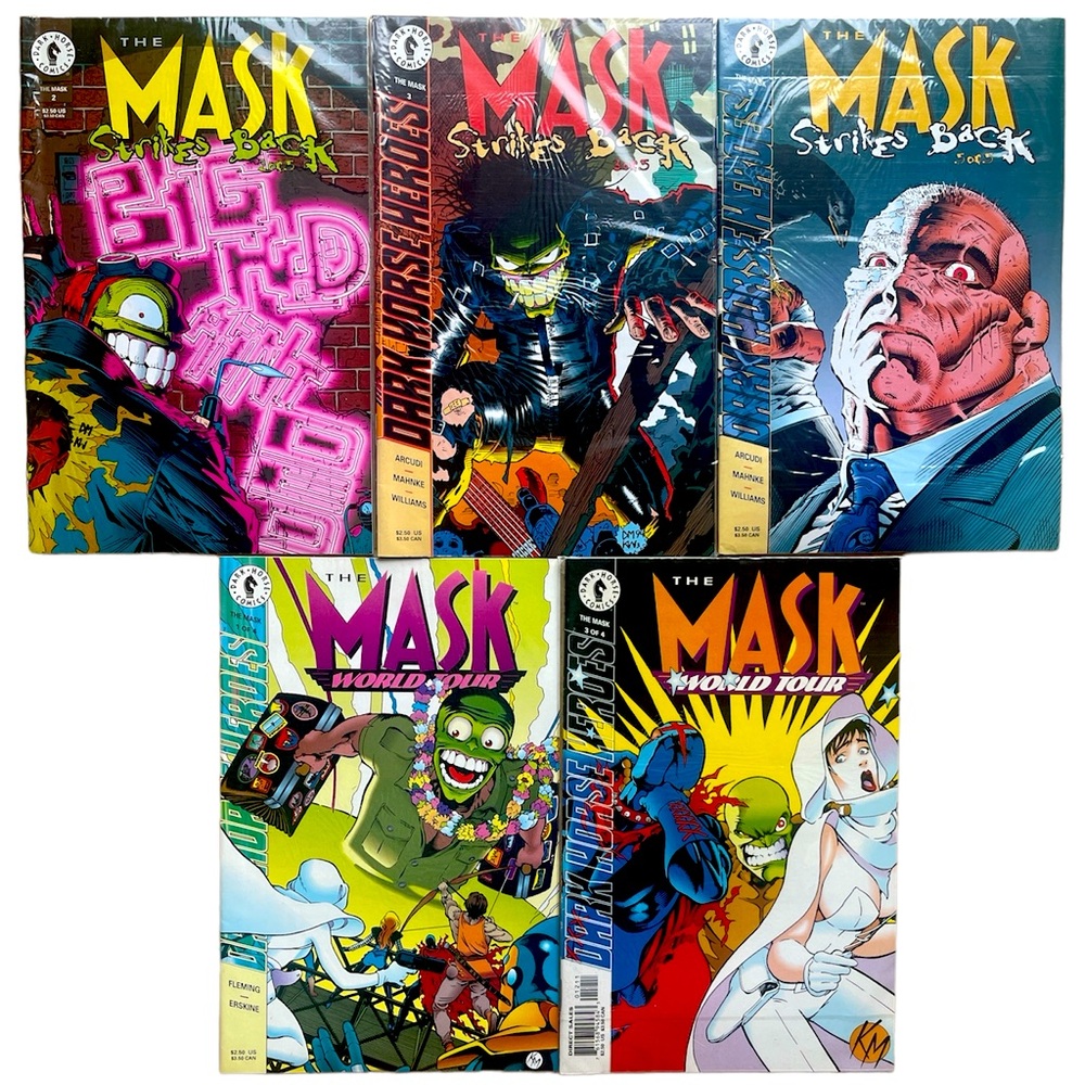 Dark Horse Comics THE MASK World Tour & THE MASK Strikes Back 5-Comic Book Lot